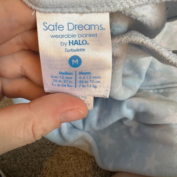 Halo Fleece Sleep Sack - Size M Blue with stars 6-12 months - Picture 6 of 9